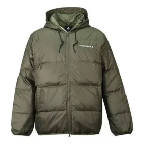 Daunenjacke mit Kapuze – asiatische Größen „Cargo Khaki“
