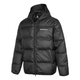 Daunenjacke mit Kapuze – asiatische Größen – „Schwarz“