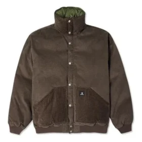 Daunenjacke mit Stehkragen, asiatische Größen „Brown“