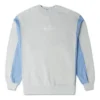 Denim Patchwork Crew Sweatshirt asiatische Größen „Blau“