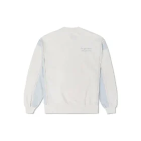 Denim-Patchwork-Crew-Sweatshirt, asiatische Größen, „Weiß“