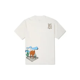 Desert Graphic Tee – asiatische Größen „Weiß“