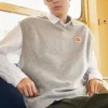 Doppel-Twill-Strickweste, asiatische Größen, „Grau“