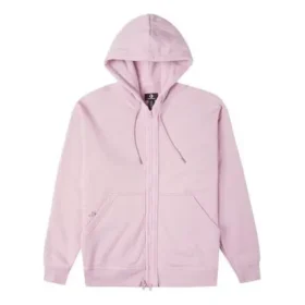Einfarbige Kapuzenjacke mit Reißverschluss und langen Ärmeln, asiatische Größen, „Pink Purple“