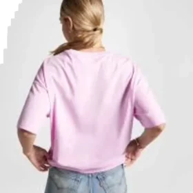 Flaming Logo Oversized T-Shirt Asiatische Größen „Pink“