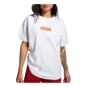 Flaming Logo Oversized-T-Shirt asiatische Größen „Weiß Rot“