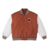 Gesteppte Baseballjacke, asiatische Größen „Weiß-Braun“