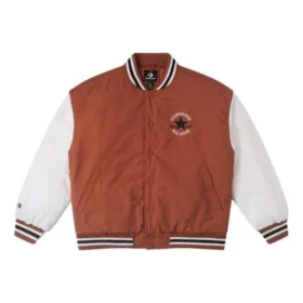 Gesteppte Baseballjacke, asiatische Größen „Weiß-Braun“