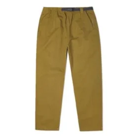 Gewebte, gerade geschnittene, konisch zulaufende Freizeithose, asiatische Größen „Dark Moss Green“