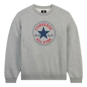 Go-To Chuck Taylor All Star Patch Standard-Fit Fleece-Crew-Sweatshirt (asiatische Größen) „Vintage Grey Heather“