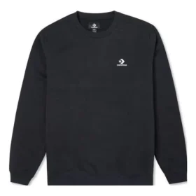 Go-To Sweatshirt mit Sternstickerei und Chevron-Muster, gebürstetes Fleece, Rundhalsausschnitt, asiatische Größen „Schwarz“