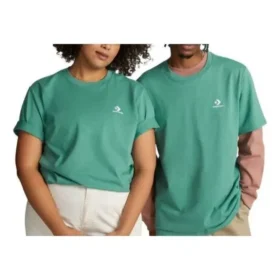 Go-To T-Shirt mit Stern-Chevron-Stickerei, Standard-Passform, asiatische Größen „Grün“