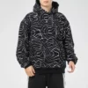 Herren Converse Athleisure Freizeit Sport Splash Ink Print Kapuzenpullover mit Fleecefutter, durchgedruckt