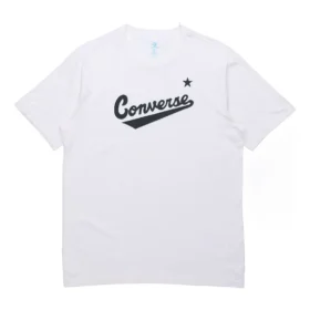 Herren Converse Classic Alphabet Pattern Kurzarm-Shirt Weiß