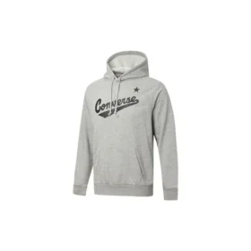 Herren Converse Kapuzenpullover mit Alphabet-Logo-Aufdruck, Kordelzug, Grau