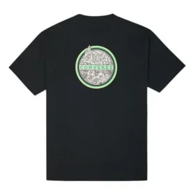 Herren Converse Logo-Print Rundhals-Kurzarm-Shirt Schwarz