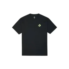 Herren Converse Logo-Print Rundhals-Kurzarm-Shirt Schwarz
