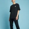 Herren Converse Logo-Print Rundhals-Kurzarm-Shirt Schwarz