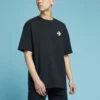 Herren Converse Logo-Print Rundhals-Kurzarm-Shirt Schwarz