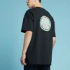 Herren Converse Logo-Print Rundhals-Kurzarm-Shirt Schwarz