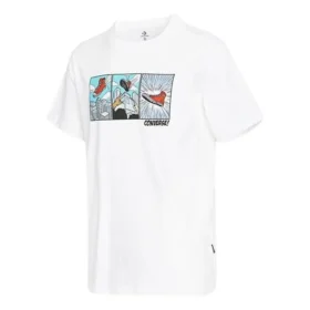 Herren-Converse-T-Shirt, einfarbig, Brustmuster, Rundhalsausschnitt, kurze Ärmel, weiß
