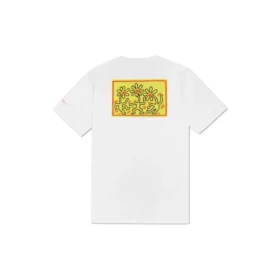 Herren Converse x Keith Haring Crossover besticktes Logo Alphabet-Print Rundhalsausschnitt locker weiß Herren Converse x Keith Haring Crossover besticktes Logo Alphabet-Print Rundhalsausschnitt locker weiß