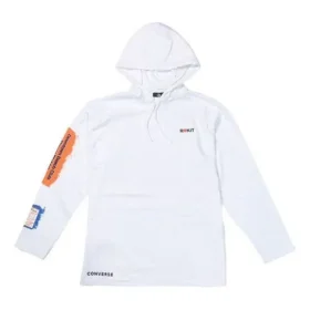 Herren Converse x Rokit Crossover Back Large Printing Logo Kapuzen-Langarmshirt Weiß