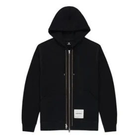 Herren Converse x Slam Jam Crossover Back Logo Sport-Kapuzenjacke Schwarz