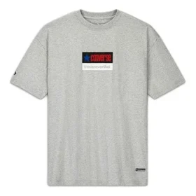 Herren Converse x Thisisneverthat Crossover Logo-Print Sport-T-Shirt mit Rundhalsausschnitt und kurzen Ärmeln, hellgrau