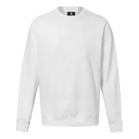 Herren-Pullover mit Rundhalsausschnitt und Converse-Logo-Aufdruck, Weiß