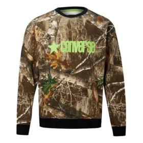 Herren-Pullover von Converse mit Retro-Muster und Logo-Print, Rundhalsausschnitt, Camouflage