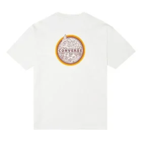 Herren-T-Shirt mit Converse-Logo-Aufdruck, Rundhalsausschnitt, kurze Ärmel, weiß