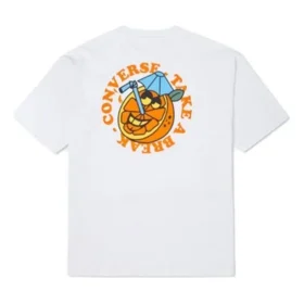 Herren-T-Shirt von Converse mit Cartoon-Print, locker sitzend, Rundhalsausschnitt, kurze Ärmel, weiß