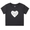 Herz-T-Shirt asiatische Größen „Schwarz“