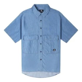 Hochwertiges Chambray-Hemd, asiatische Größen „Indigo Blue“