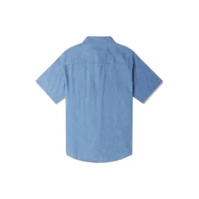 Hochwertiges Chambray-Hemd, asiatische Größen „Indigo Blue“