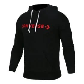 Hoodie mit großem Wordmark-Logo, asiatische Größen, „Schwarz“