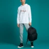 Jogginghose mit gesticktem Stern-Chevron-Muster FT asiatische Größen „Grau“