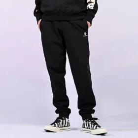 Jogginghose mit gesticktem Stern-Chevron-Muster FT Asiatische Größen „Schwarz“