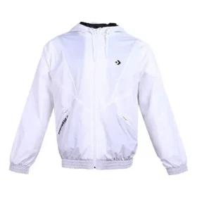 Kapuzenjacke mit Kordelzug und Reißverschlusstasche, weiß