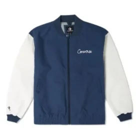 Kettenstich-Jacke, asiatische Größen „Blau-Weiß“