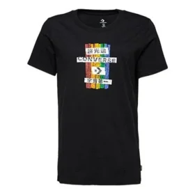 Klassisches Basic-Shirt mit schmaler Passform und Aufdruck, kurzärmelig, schwarz