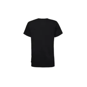 Klassisches Basic-Shirt mit schmaler Passform und Aufdruck, kurzärmelig, schwarz