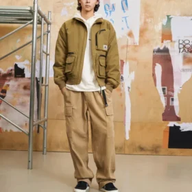 Kurze Daunen-Jacke, asiatische Größen „Olive Green“