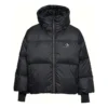 Kurze Daunen-Puffer-Jacke mit Kapuze, asiatische Größen „Schwarz“