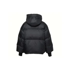 Kurze Daunen-Puffer-Jacke mit Kapuze, asiatische Größen „Schwarz“