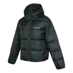Kurze Daunenjacke aus Textil, asiatische Größen, „Schwarz“
