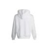 Langarm-Kapuzenpullover mit kleinem Logo, weiß