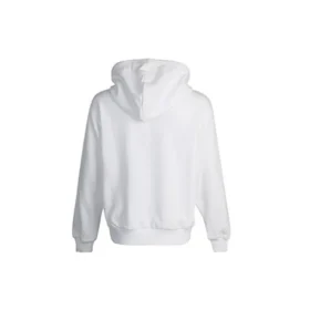 Langarm-Kapuzenpullover mit kleinem Logo, weiß
