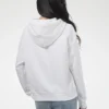 Langarm-Kapuzenpullover mit kleinem Logo, weiß